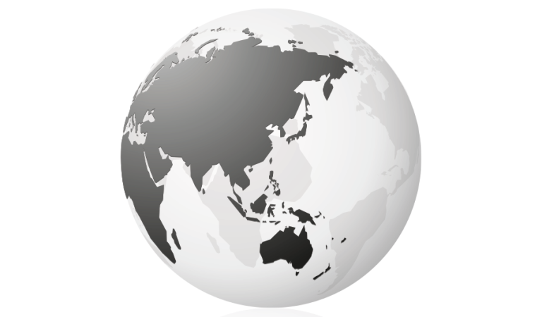 Transparent world globe map
