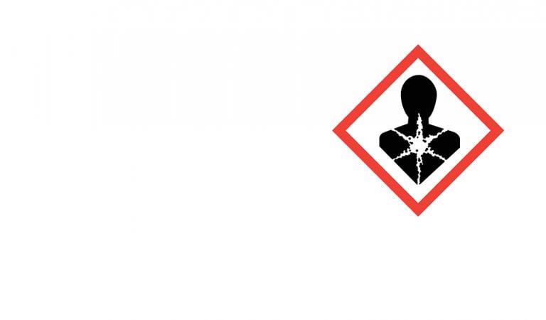 Sinal de perigo com símbolo de substâncias cancerígenas